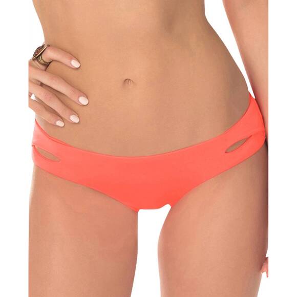 NEW BECCA women\'s solid hipster bikini bottom in persimmon